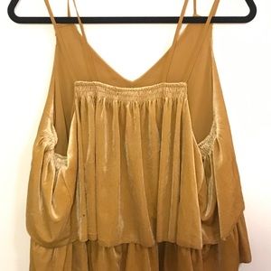 Mustard yellow 70s blouse